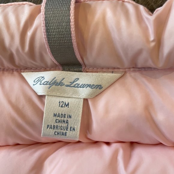 Ralph Lauren kids pink puffer vest size 12m - Picture 2 of 2